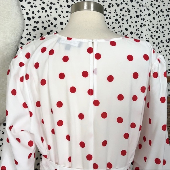 NEW Eloquii | Polka Dot Tiered White Midi Dress Plus Size 16 - Picture 9 of 9